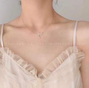 Murah ~ Kalung Titanium Anti Karat Korean Style Liontin Denyut Nadi