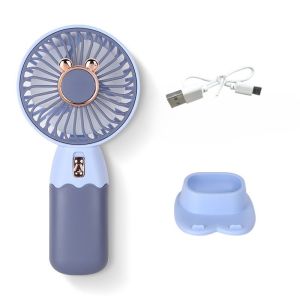 VINTLOOK Quạt cầm tay mini tiện lợi có thể sạc USB kèm giá đỡ điện thoại hoạt động êm ái và nhẹ nhàng cho ngoài trời và văn phòng