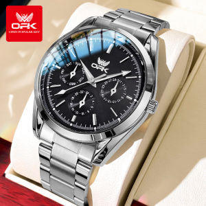 OPK นาฬิกาสำหรับผู้ชายอะนาล็อกกันน้ำแบบดั้งเดิมรุ่นล่าสุดแฟชั่นสีดำนาฬิกาข้อมือหรูหราผู้ชายคอด