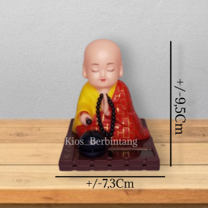 Pajangan Biksu Goyang Merah Kuning Miniature Monk 1 Pcs
