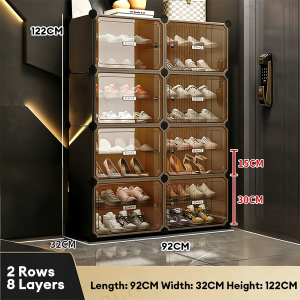 VISION Dustproof Closed Shoe Cabinet Closed Organizer Screwless Plastic Shoe Rack