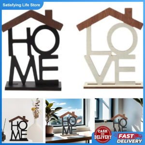 LOVE HOME Desktop Decoration with Wooden Base Home Office Living Room Table Centerpiece Hollow English Letter Ornament Christmas Gift Free Standing Cutout Home Word Decorative Home Table Sign for Home Decor