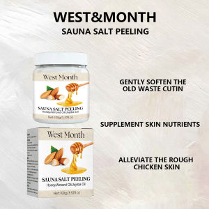 West & Month Sauna Salt Peeling Scrub Exfoliating Pore Cleaning Repair Chicken Skin Remove Back Acne Nourish Soften Whitening 100g