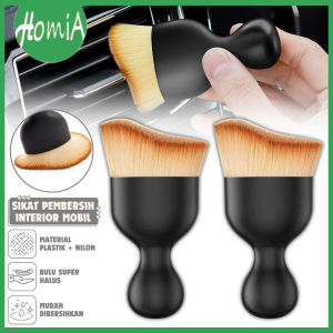 Sikat Pembersih Interior Mobil Gagang Pendek Bahan Nilon / Brush Dust Remover Cleanning Tool / Alat Penghilang Debu Kotoran Untuk Celah Dashboard AC Keyboard Multifungsi / Kuas Poles Laptop PC Ruangan Bulu Super Halus & Lembut Kualitas Tinggi - HOMIA