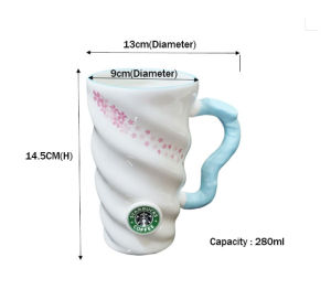 280ml Starbucks Cup Star-bucks Mug Cawan Star-bucks Porcelain Mug Coffee Cup Cawan Kopi Corporate Gift Water Mug
