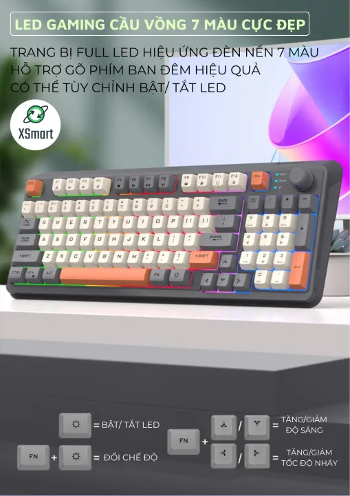 Bàn Phím Không Dây Bluetooh Full Size Giả Cơ K94 Full LED Kết Nối 2 Chế Độ Pin Sạc | BigBuy360 - bigbuy360.vn Bàn Phím Không Dây Bluetooh Full Size Giả Cơ K94 Full LED Kết Nối 2 Chế Độ Pin Sạc | BigBuy360 - bigbuy360.vn
