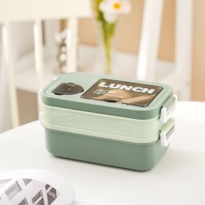 Furnibest 3 Kotak Lunch Box Sekat Plastik Tempat Bekal Lunch Box Serbaguna Makanan Anak