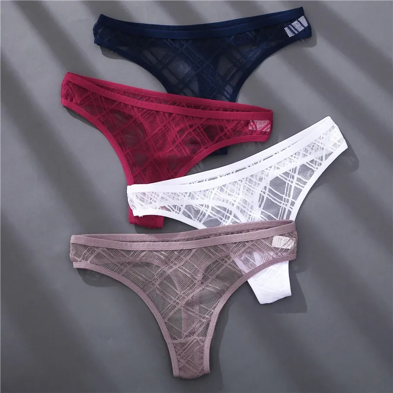 AllOfMe 1PC Sexy Panties Lace Underwear Women Pants Low Waist Female  Lingerie Perspective Briefs Intimate Underpants