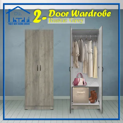 [Twin Win Home] 2 Door Wardrobe with Multiple compartment/ Budget Wardrobe