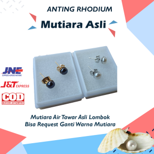 Anting Giwang Anak Mutiara Air Tawar Asli Lombok Anting Tusuk Stud Giwang Pentul Wanita Mini