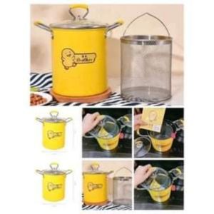 Nồi chiên ngập dầu DUCKS CAN FLY dày dặn chống dính chảo chiên rán sâu lòng kèm lưới lọc dùng được bếp từ