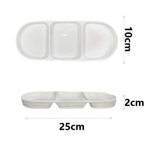 DAFIFY 2-Compartment Porcelain Chip and Dip Serving Tray Chfe Appetizer Tasting Bowls Ceramic Tableware