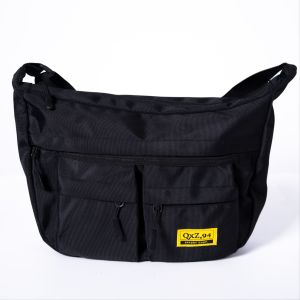 QXZ94 Tas Selempang Wanita Pria 100% Original Sekolah Kerja Hitam Besar Premium QPRH02
