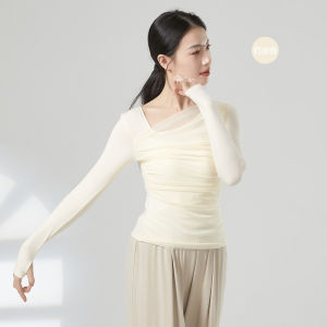 Modern dance outfit mesh long sleeved top womens training suit Spring and Autumn 2024 classical dance body suit