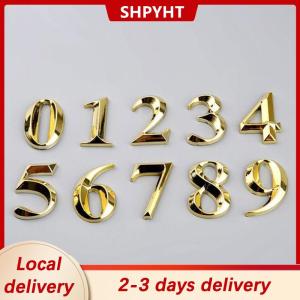 [COD] Ship within 24 hours 1pc Height 5cm Golden Home Sticker Address Door Label Gold Modern House Number