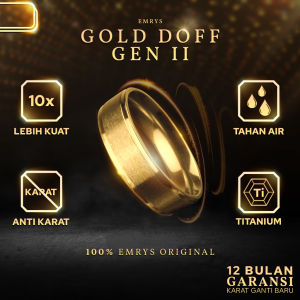 Emrys Simple Ring GOLD DOFF GEN II Real Titanium Anti Karat Cincin Titanium Pria Wanita