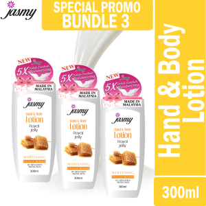 BUNDLE 3 x 300ML ROYAL JELLY HAND&BODY LOTION JASMY IMPORT DARI MALAYSIA