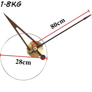 Sacesr Silent Frameless Wall Clocks Minimal Oversized Pointer Wall Clocks Easy Install Spanish Unique Artistic Luxury Style Home Decor 8N6Y2