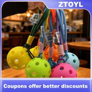 【ZTOYL】 Sáng Tạo Pickleball Vợt Kim Loại Keychain Đầy Màu Sắc Rỗng Golf Bóng Móc Khóa Dink Bóng Người hâm mộ Đảng Quà Tặng Túi Mặt Dây Chuyền