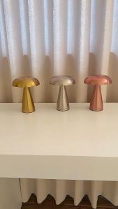 Mushroom Shaped Table Lamp LED Touch Dimming Desk Lamp Bedroom Atmosphere Decor Eye Protection Night Light