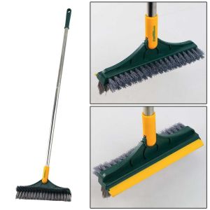 Sikat Lantai Wiper 3in1 Pembersih Sikat Silikon 3in1/Sikat Dorong Gagang Panjang Murah