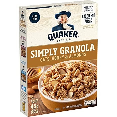 Quaker Simply Granola Oats Honey &amp; Almonds Breakfast Cereal เควกเกอร์ ก ...