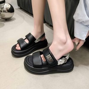 Giày Sandal quai hậu quai dán dép quai hậu nữ đế cao da mềm chuẩn size