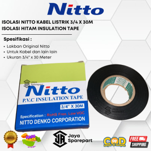 Nitto Listrik P.V.C Insulation Tape Isolasi Lem Kabel Listrik 3/4 x 30M