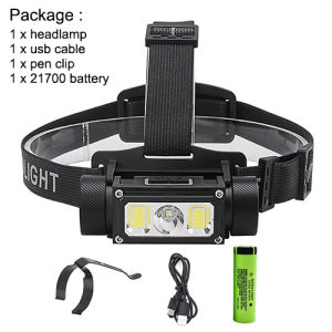 Asafee B40 500LM XPG2 +COB LED white light Powerful Ultra Bright Headlight Outdoor Camping Headlight 5 gear Using 21700 Battery 200M Distance IPX4 Waterproof