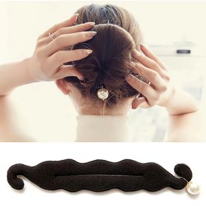 Magic Hair Twist Styling Girls Tools DIY Pearl Dtyling Bun Clip Curling Maker Headband Sponge