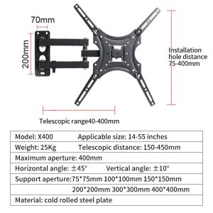 Universal tv bracket Wall-Mounted Fixed Flat Panel Bracket Holder For 32-55 Inch Television Monitor tv stand