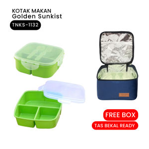 Kotak makan lunch box golden sunkist kotak bekal tepak makan anti tumpah kotak bekal anak sekolah