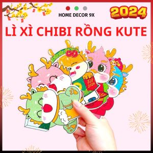 Bao Lì Xì Chibi Rồng Phản Quang Lì Xì Tết 2024 Đáng Yêu Mẫu Mới Đẹp