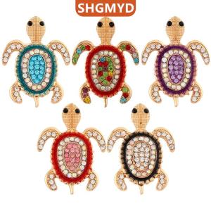 [COD] SHGMYD SPORTS เข็มกลัดแฟชั่นพลอยเทียมรูปสัตว์เต่าสำหรับผู้หญิงเสื้อโค้ทของขวัญสำหรับจัดเลี้ยง