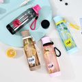 Botol Minum Plastik Transparan "KEEP HAAPY CUP" I Botol Minum Putar Tali Tenteng Kain I 750ML I BPA FREE I HX-3346. 