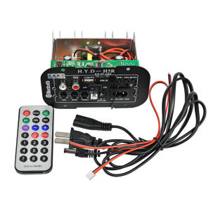 12V24V220V Digital Bluetooth Stereo Amplifier Board Subwoofer Dual Microphone Karaoke D50 Amplifier