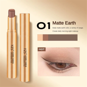Shimmer Eyeshadow Stick Double Colors Waterproof & Smudge-Proof Longwear Highlighter Pen Nude Pallete Brown Long Lasting Lazy Glitter Eye Shadow Stick Matte Eyeshadow pencil