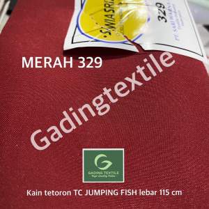 ( per 1 meter ) Kain tetoron JUMPING FISH SARIWARNA meteran lebar 115 cm bahan spanduk pecel lele bendera merah putih umbul umbul kacu hasduk scarf slayer pramuka celemek kerajinan tangan background dekorasi dekor printing sublime sublim sablon