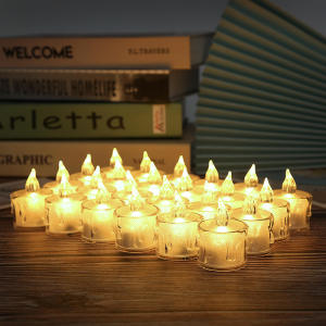 24pcs LED Flameless Candle Lamp Mini Tea Lamp Family Wedding Birthday Decoration Light Battery Party Ornament Needs