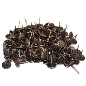 100 Pieces Antique Decorative Tacks with Chrysanthemum Pattern Furniture Upholstery Nail for Sofa Home DIY Decor