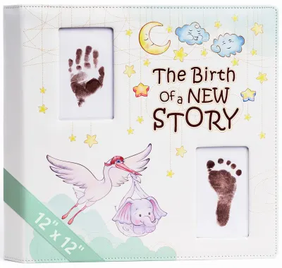 Keepsake Baby Memory Book Girl Boy – Timeless Leather-Bound Baby Milestone Book – Baby Book Keepsake Record First 5 Years – Gender Neutral Baby Scrapbook Album Baby Album Journal Registry Search Gift