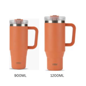 TYESO 900ml/1200ml Carcup (Orange) Coffee Vacuum Insulated Stainless Steel Tumbler Drinking Flask