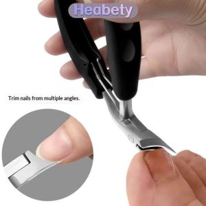 Heabety Heavy-Duty Angled Hand Toenail Clippers For Ingrown Nails Stainless Steel Professional Grooming Tool
