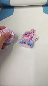 2Pcs/Set Game  Alloy Brooch 58mm Badge Stand Cartoon Elysia Decoration Gift Kid Toy