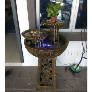 S15 Hibiscus Feng Shui Water Fountain Pond Kolam Air Sandstone Garden Water Feature Balinese 风水流水喷泉瀑布池 Fish Deco Home