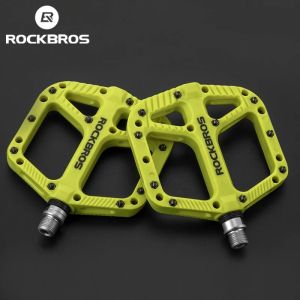 ROCKBROS Ultralight Road BMX Mountain Bicycle Pedal Nylon Bearings Bike Flat Pedals Multi-Colors Cycling Accessories Bike Parts