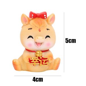 Dễ thương 2026 năm mới ngựa búp bê linh vật đồ chơi nhà đồ trang trí để mặt bàn phim hoạt hình mini nhựa Pony tượng trang trí xe cung cấp