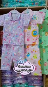 PAKAIAN ANAK PEREMPUAN / BAJU TIDUR & BAJU PIYAMA HARIAN ANAK USIA KIDS MOTIF Bunny toska