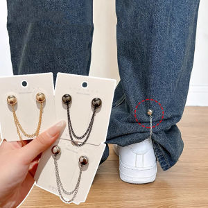 2pcs Multi-Function Magnetic Clothing Clip With Chain Metal Buttons Clip Clothes Scarf Trouser Legs Cuff Fixing Magnet Pin h260723