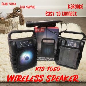 READY STOCK Wireless Speaker KTS-1050 with Mic Portable Bluetooth Speaker+Led Light Pembesar Suara Tanpa Wayar